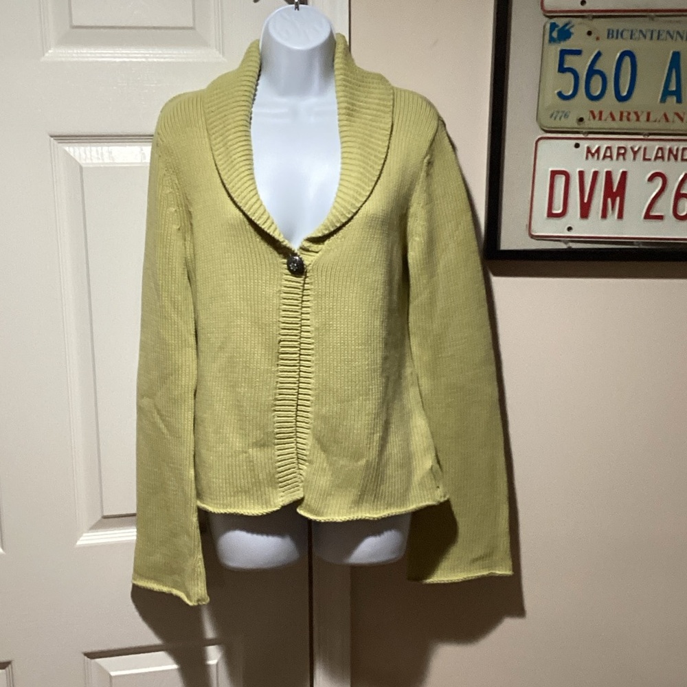 Calvin Klein Jeans Chartreuse 1-Button Sweater - Size L